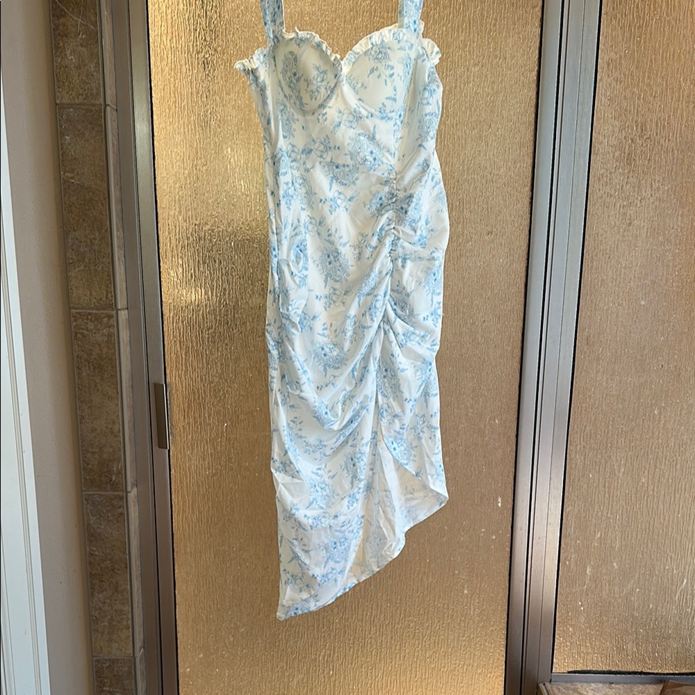 Cider Blue and White Floral Dress